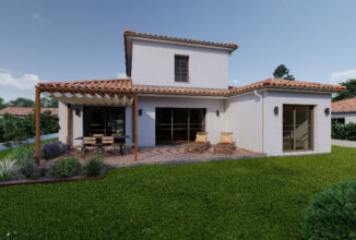 votre maison de 110m2 sur un terrain de 740m2 sur la commune de Le Barp au prix de 377400&euro; avec Alpha Constructions